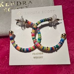NWT Kendra Scott Reece Sm Multicolored Hoop Earrings